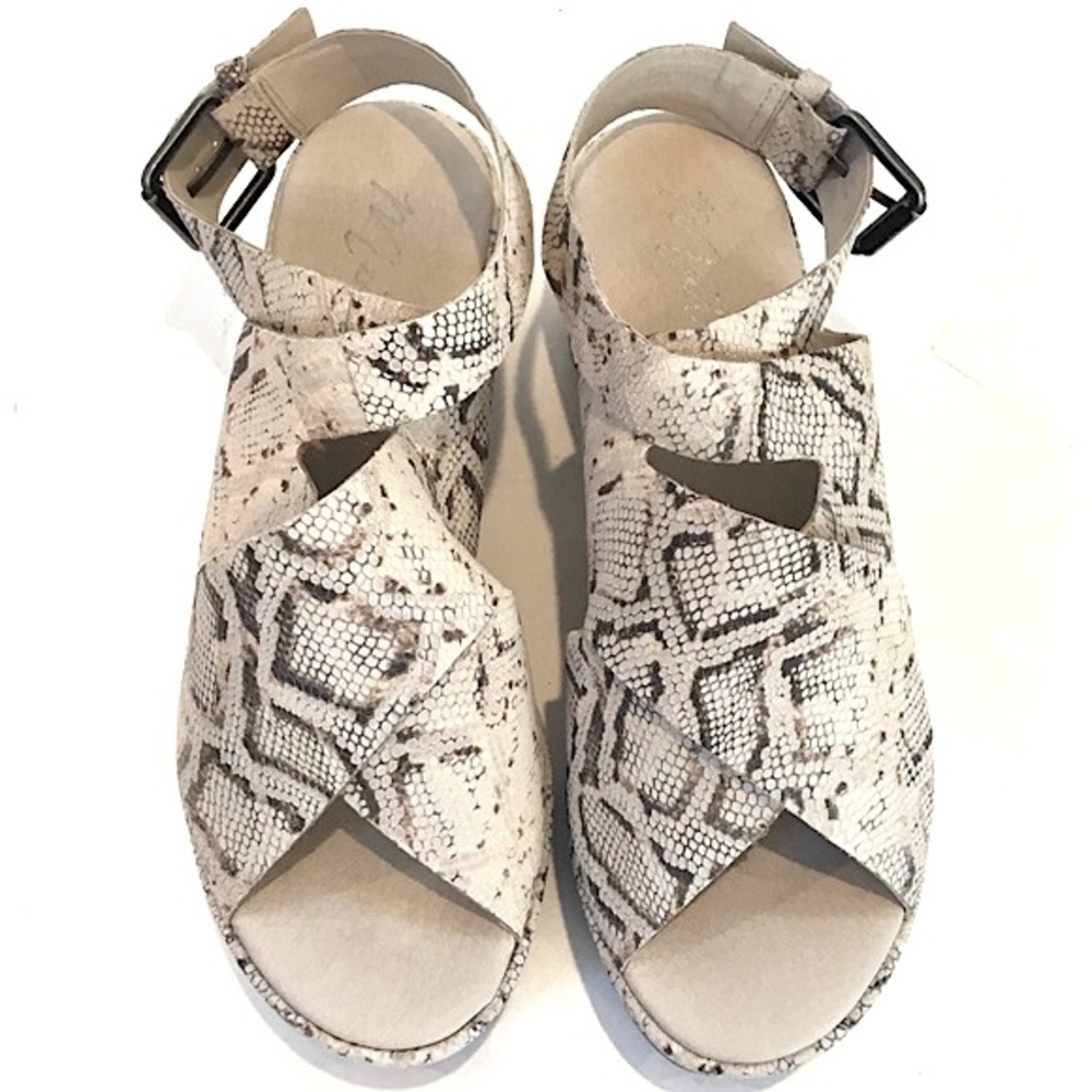 Matisse Platform Sandals ‘RUNAWAY’ Snakeskin Leather Ankle Strap Open-toe Size-7 - Picture 4 of 16